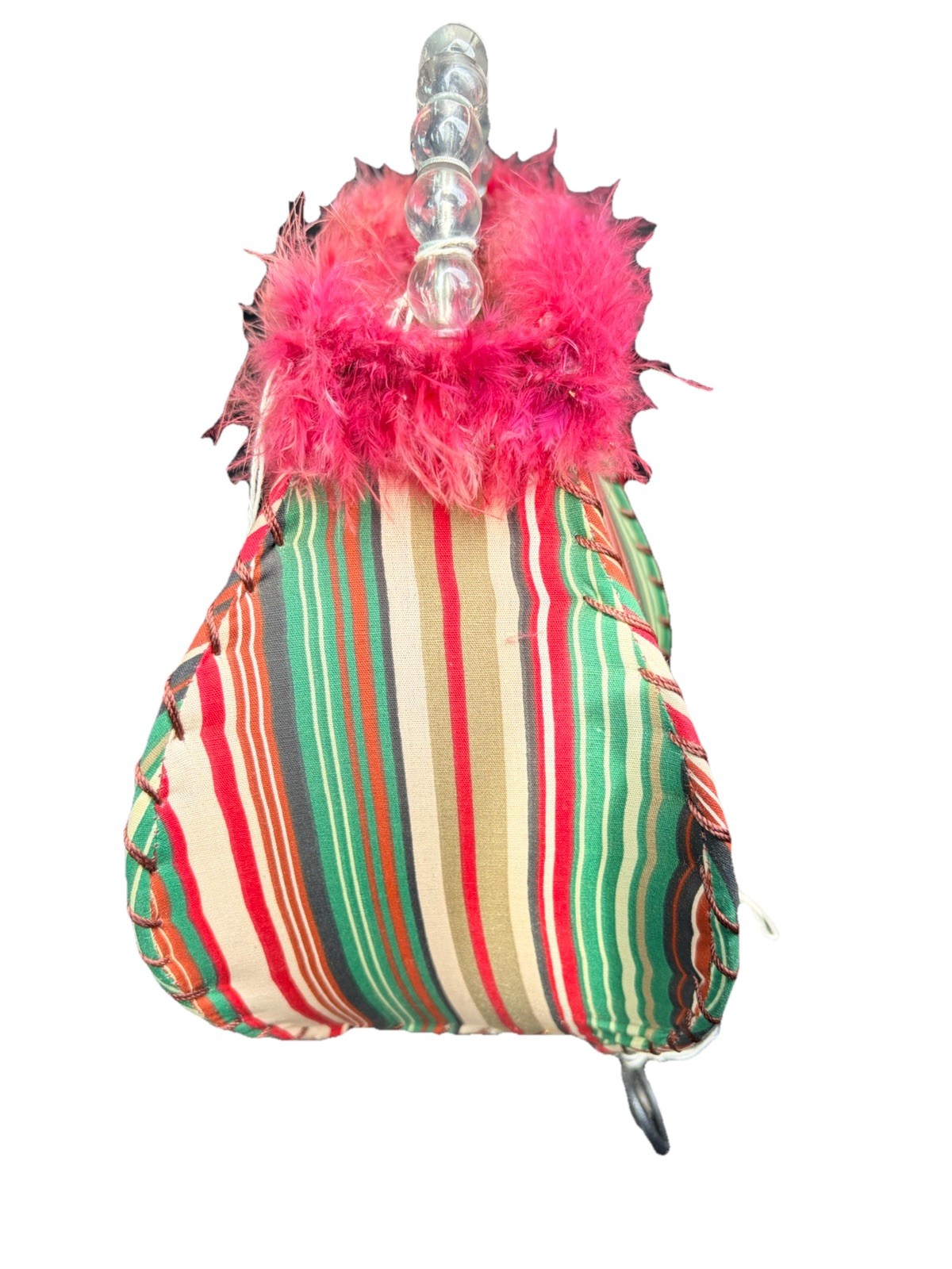 Striped Fabric Table Lamp Multicolor Corded Switch Control Metal Stand UL gallery