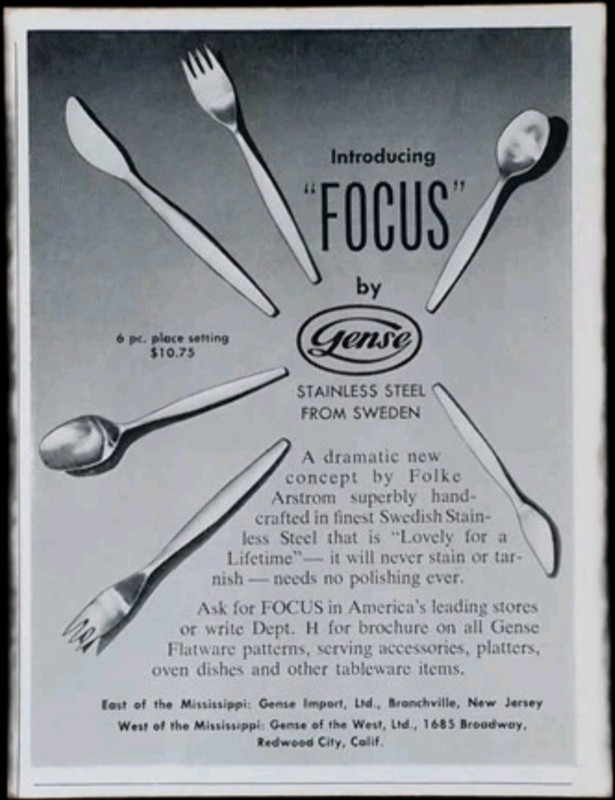 25 pc GENSE FOCUS Stainless Flatware Sweden Folke Arstrom MCM 50s Satin Lot gallery