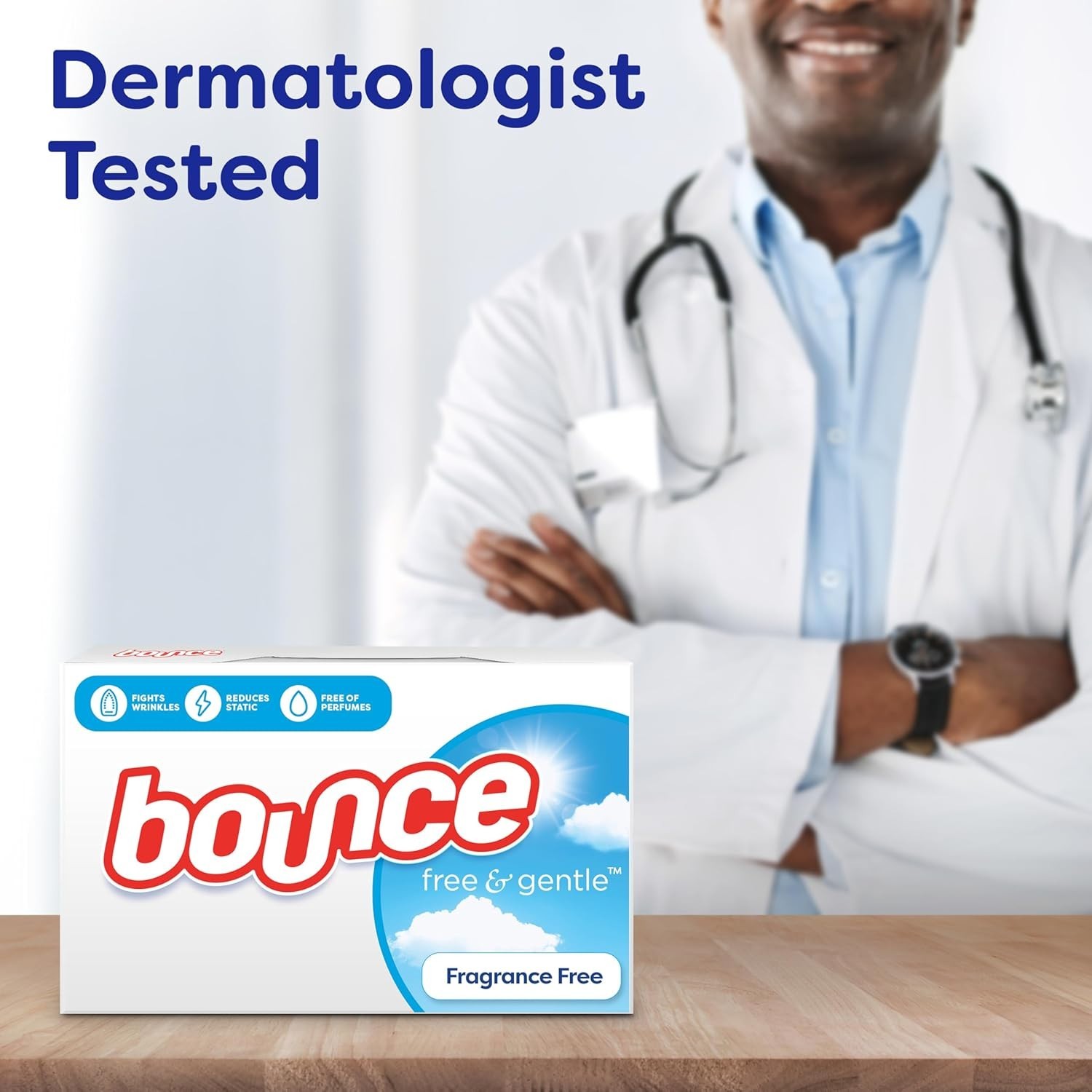 Bounce Free & Gentle Dryer Sheets, 240 Sheets, Unscented Fabric Softener 1pc gallery