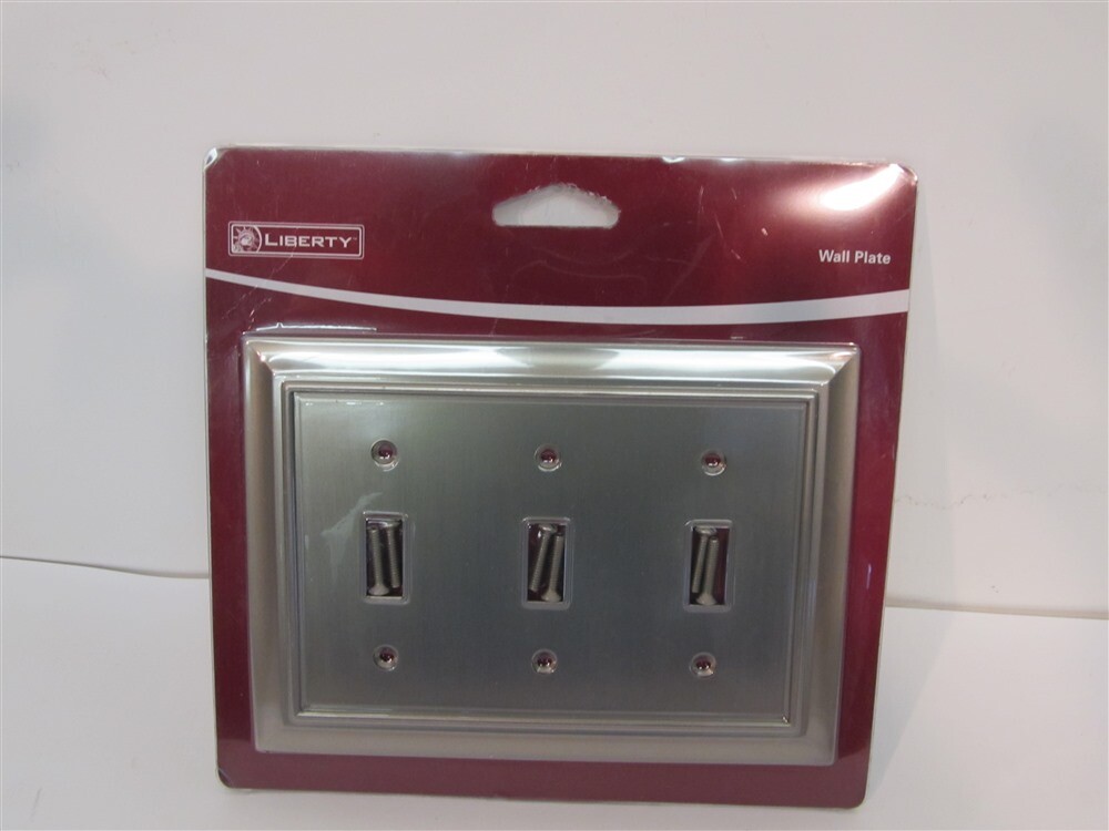 Liberty, W063ZMC-BSN-U, 3 Toggle Wall Plate Cover Brushed Satin Nickel gallery