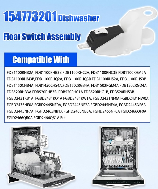 Dishwasher Float Switch For Frigidaire FDB1100RHB2A FDB1100RHB3B FDB1100RHC3B gallery