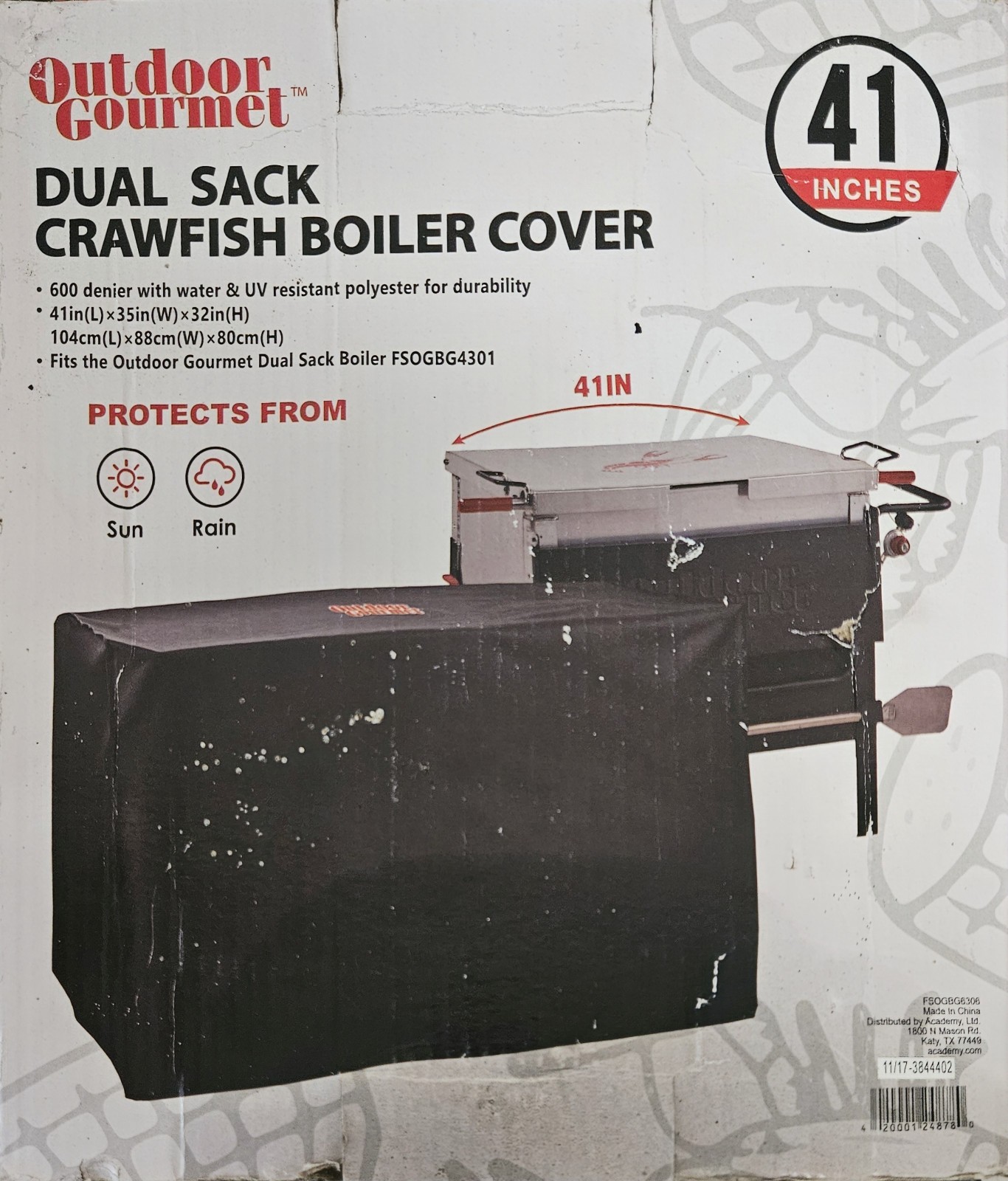 Dual Sack Crawfish Boiler Cover 41 inches - Outdoor Gourmet gallery