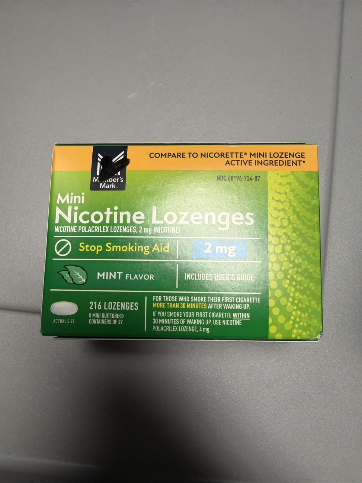 Nicotine Mini Lozenges 2 mg Mint Flavor Stop Smoking Aid 216 ct Exp Sep 2027 gallery