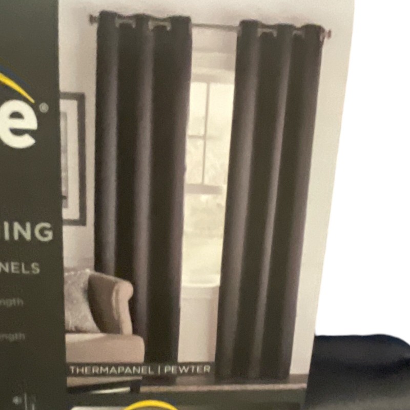 Eclipse Room Darkening "Pewter" Curtain Panels 37 in x 84 in (2 Packs/4 Panels) gallery