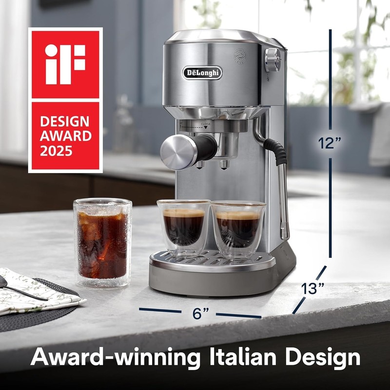 Dedica Duo Compact Espresso Machine - Cold Brew Coffee Maker with Milk Frother W gallery