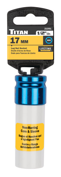 Auto Parent - Titan 21091 1/2-Inch Drive x 17mm Non-Marring Deep Lug Nut Socket gallery