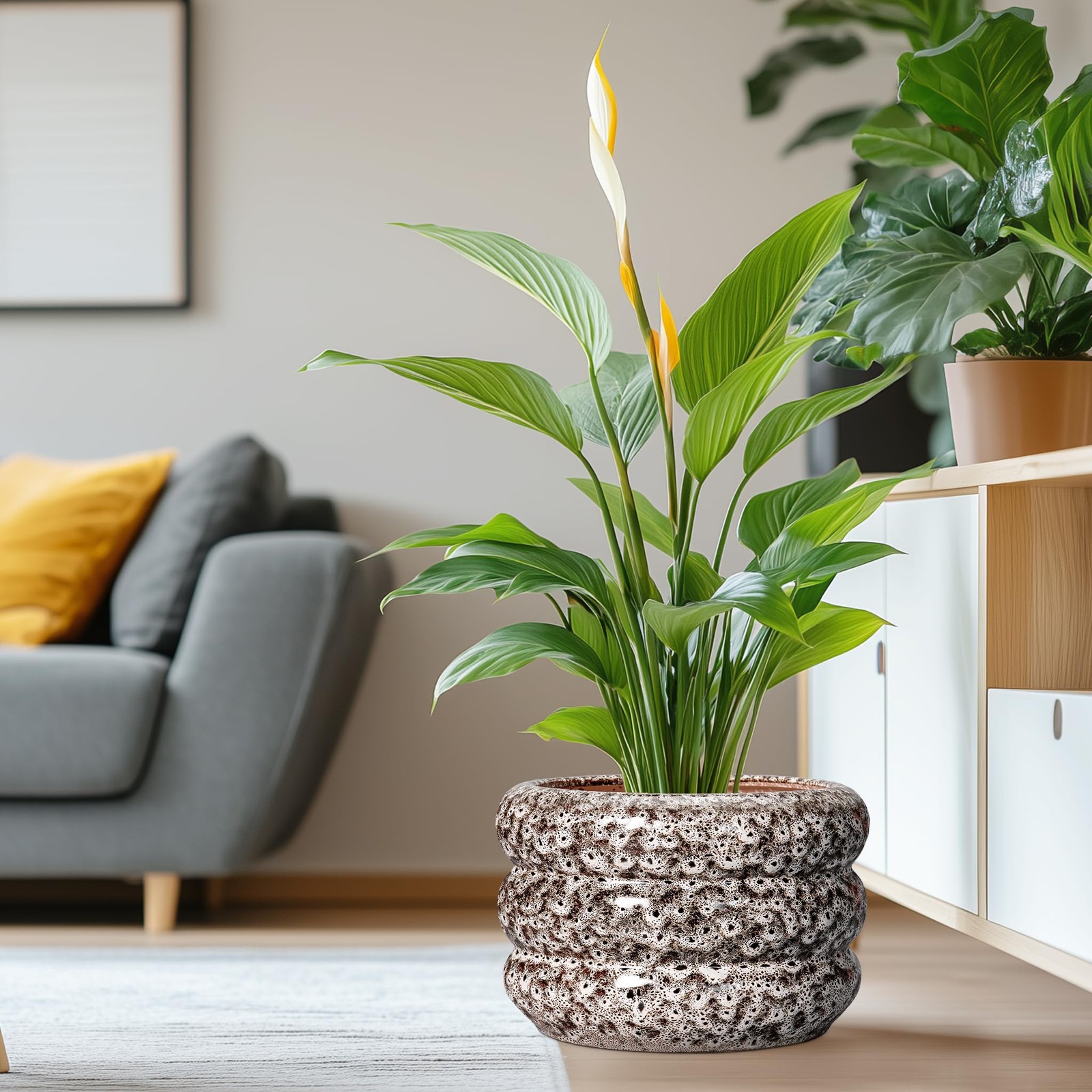 Ceramic Flower Pots - 13.5 Inch Plant Pot with Drainage Hole, Large Ceramic P... gallery
