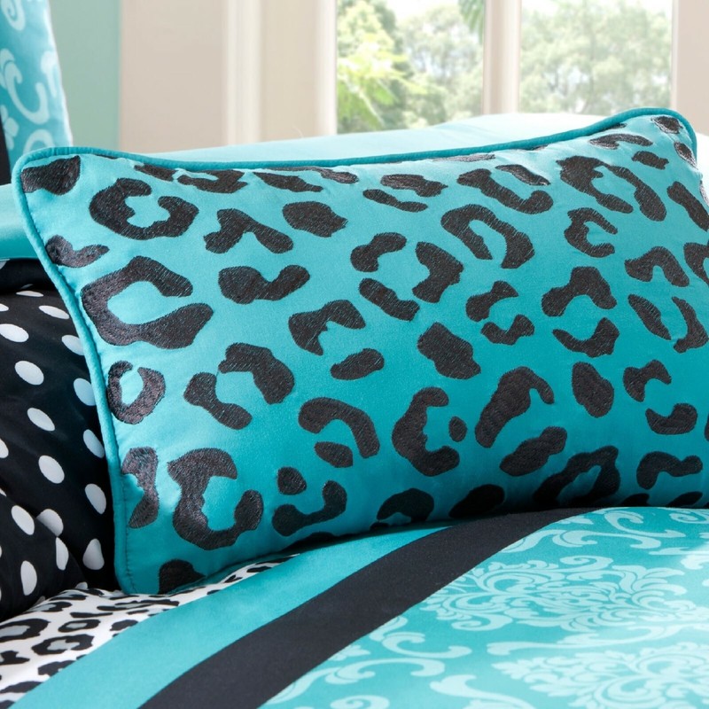 Comforter Set Twin Animal Print Bedding Black Blue White Polka Dot Pillow Shams gallery