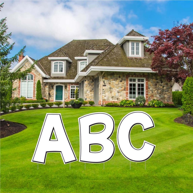Alphabet Yard Letters, Solid Color with Outline 24" KG, 26 pcs, Stakes Included gallery