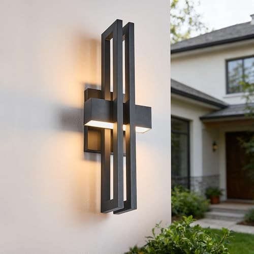 23Inch Large Modern Minimalist Outdoor Wall Light, IP65 Waterproof, 3000K Warm gallery