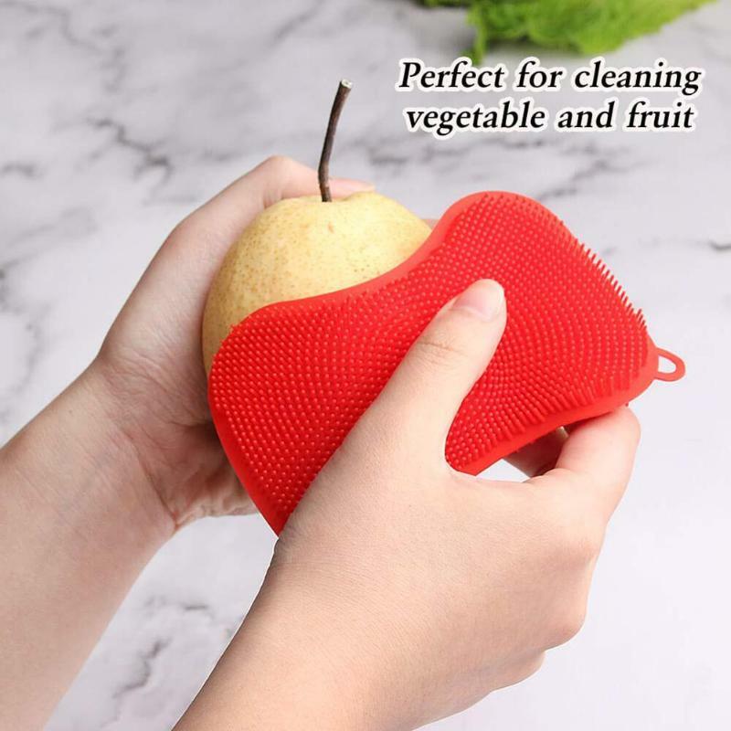 (US STOCK) 4PCS Mix Color Kitchen Cleaning Silicone Brush Pot Sponge Scrubber gallery