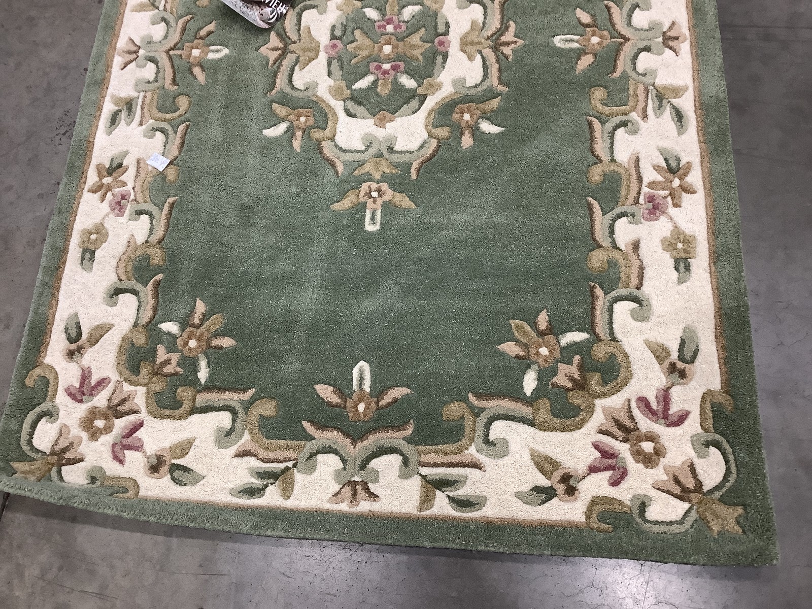 GREEN / IVORY 4'-0" x 6'-0" Back Stain Rug, Reduced Price 1172683354 AUB301Y-4 gallery
