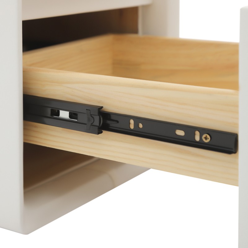 Bedside Table, White Bedside Table W/ 2 Drawers For Study, Bedroom, Living Room gallery