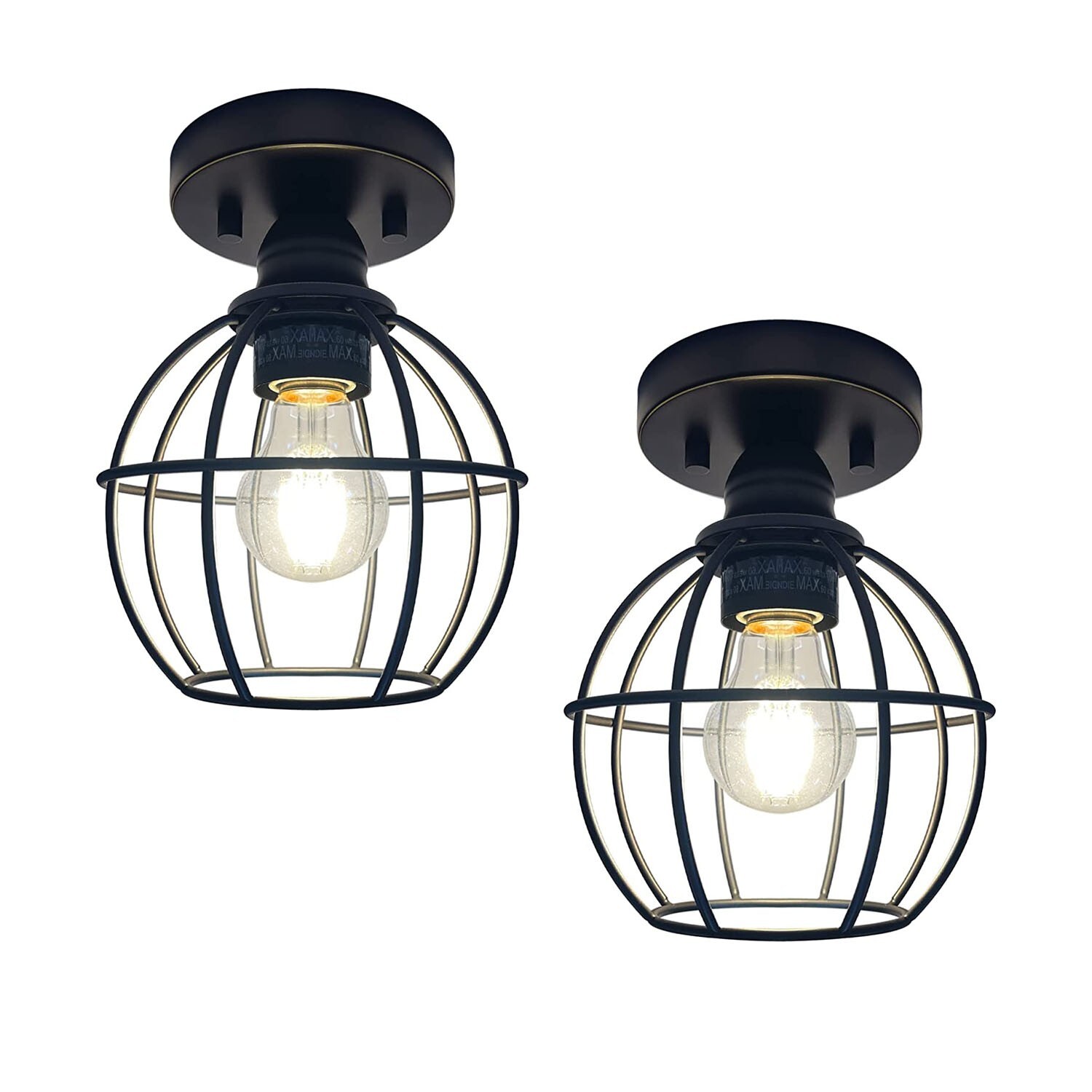 MingBright 2 Pack Semi Flush Mount Ceiling Light Porch Pendan Light Fixtures gallery