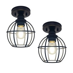MingBright 2 Pack Semi Flush Mount Ceiling Light Porch Pendan Light Fixtures