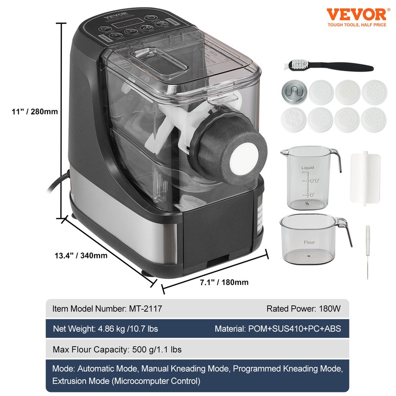 VEVOR Electric Pasta Maker Automatic Noodle Making Machine with 8 Pasta Shape gallery
