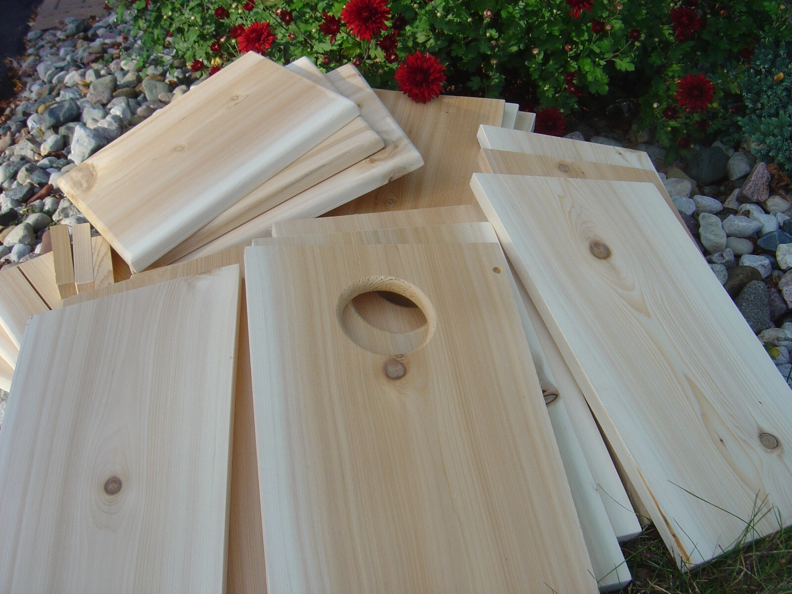 One Screech owl / Kestrel nest box kit (white cedar) gallery