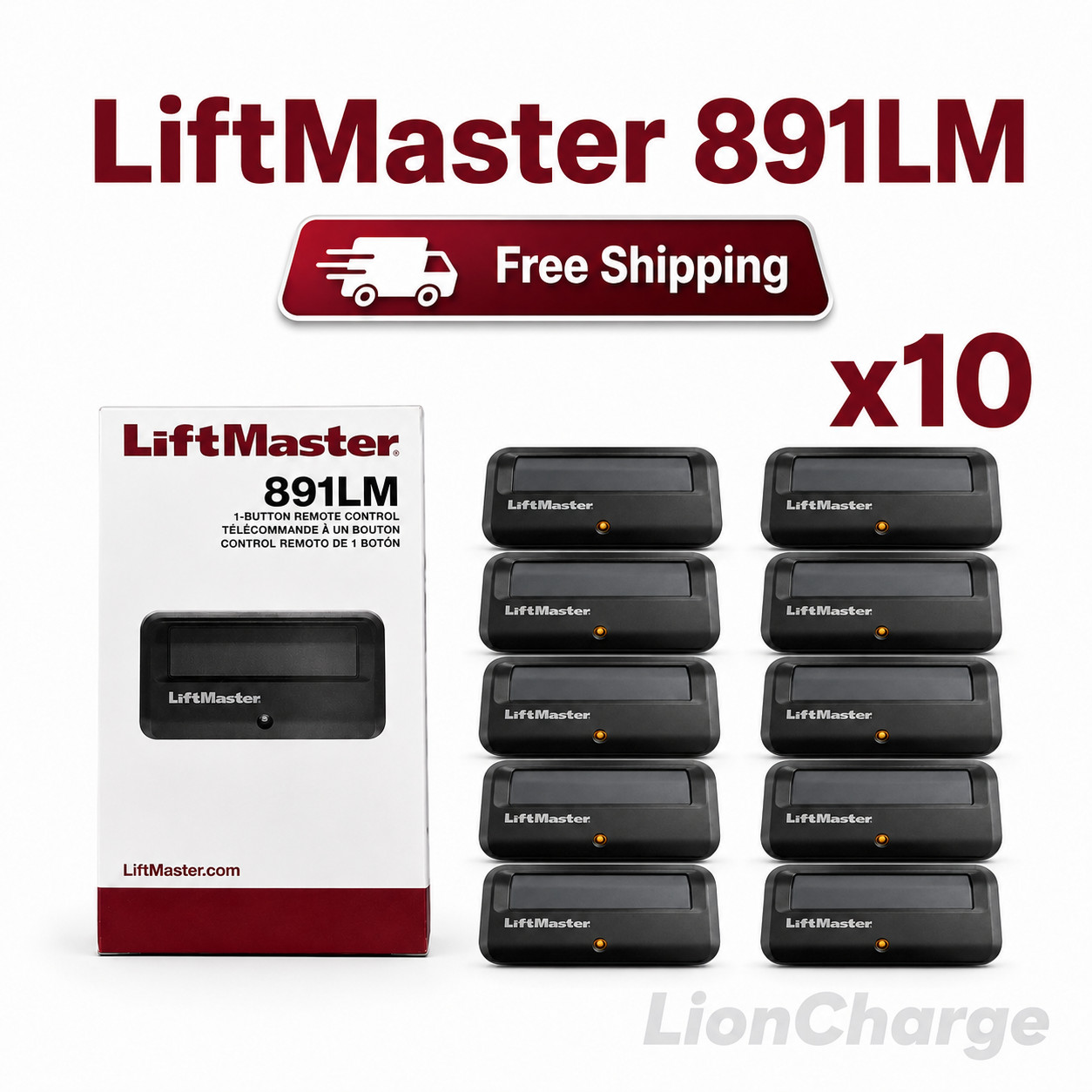 10x LiftMaster 891LM 1 Button Remote Control Garage Door Opener gallery