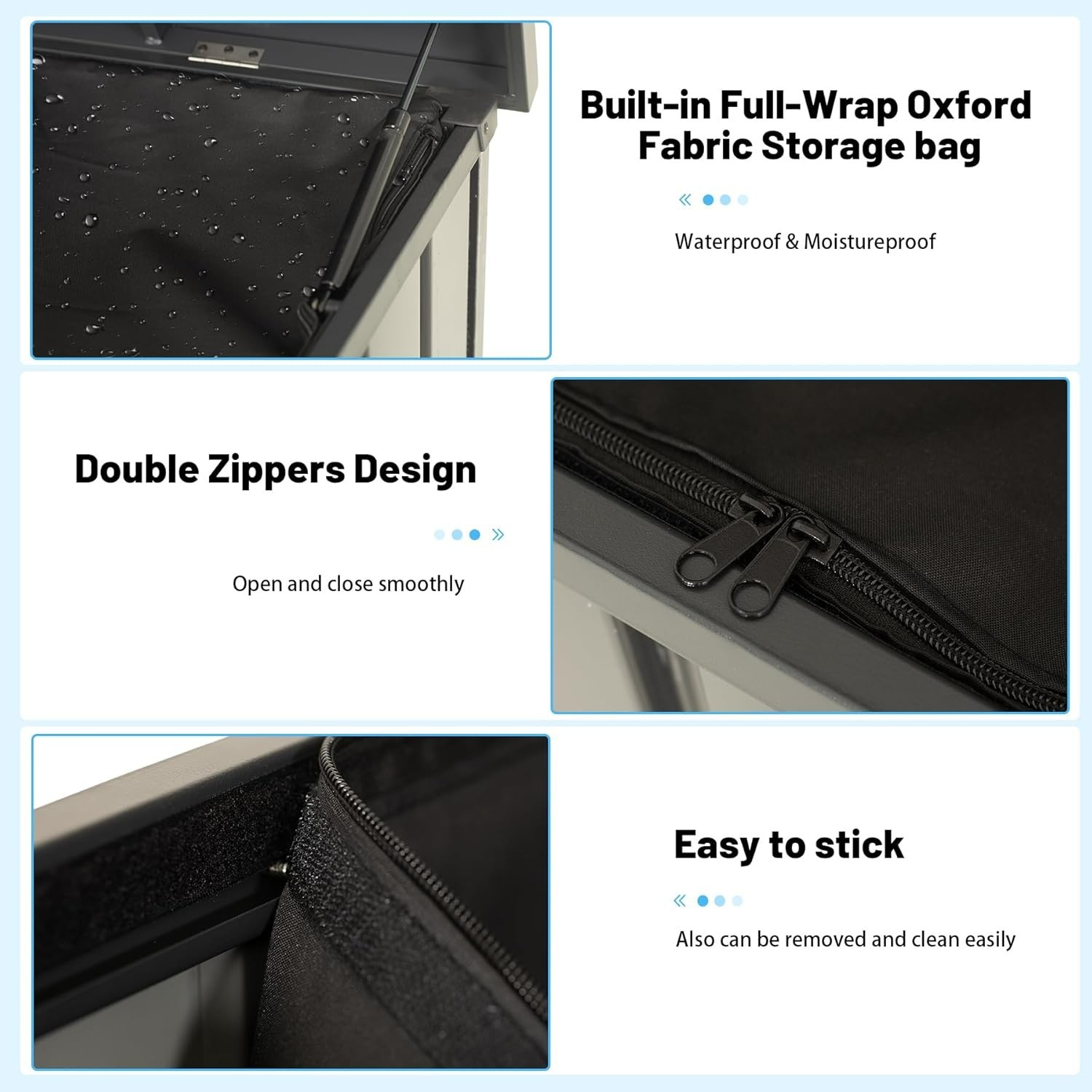 Domi 100 Gallon Metal Deck Box Built-in a Oxford Fabric Storage Bag w/Lockable gallery
