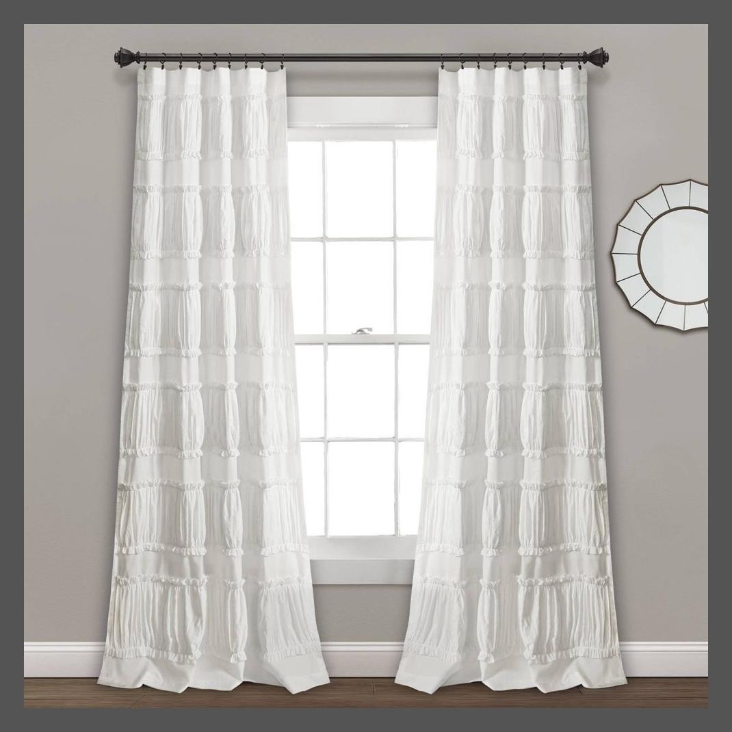 Set of 2 Nova Ruffle Light Filtering Curtain Panels - Lush Décor gallery