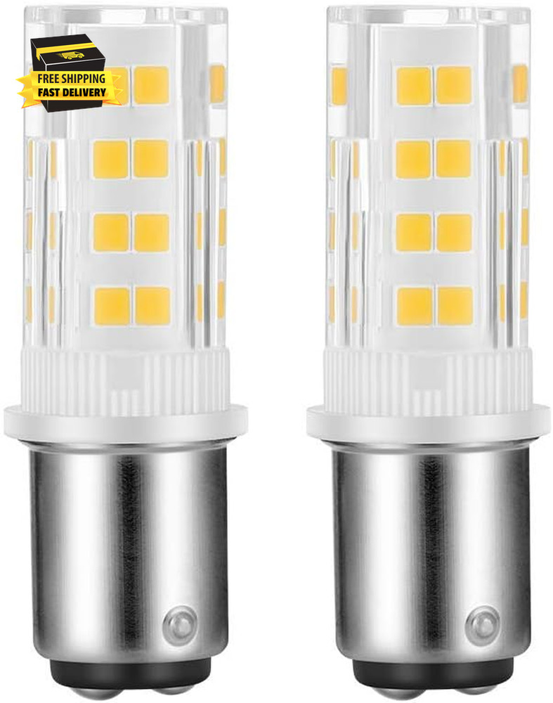 2-Pack Sewing Machine Light Bulb Double Contact BA15D Push in Bulb Daylight Whit