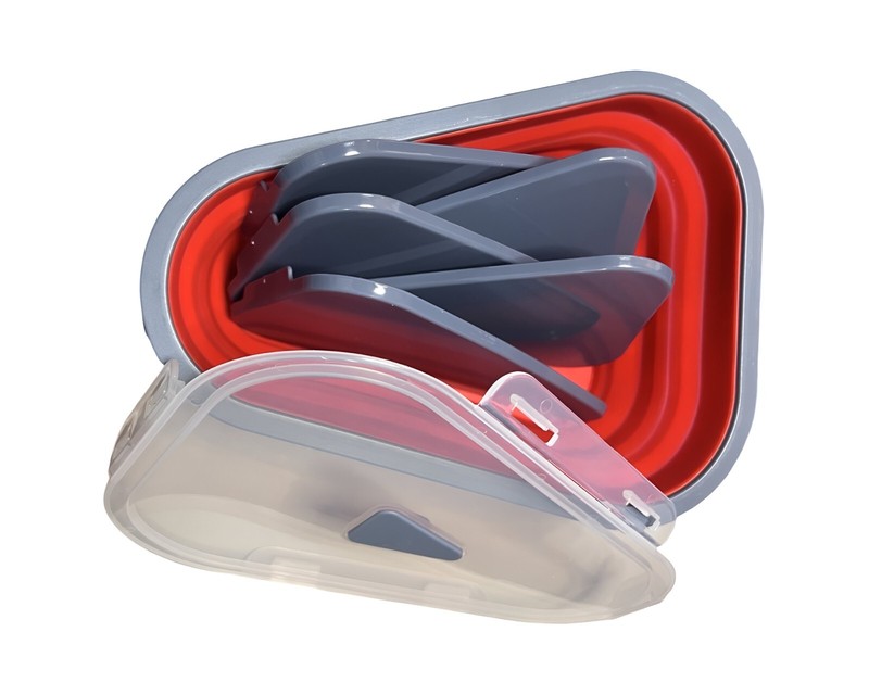 Reusable Pizza Storage Container 5 Heating Trays Collapsable Microwaveable Meal gallery