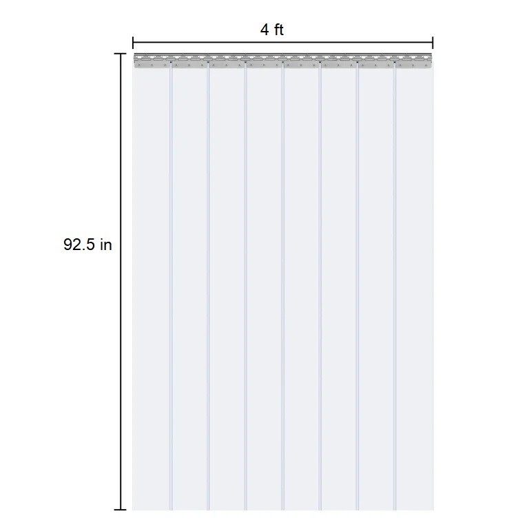 Vinyl Plastic Strip Door Curtain Kit - Matt Frosted White, 48 x 92.5 in gallery