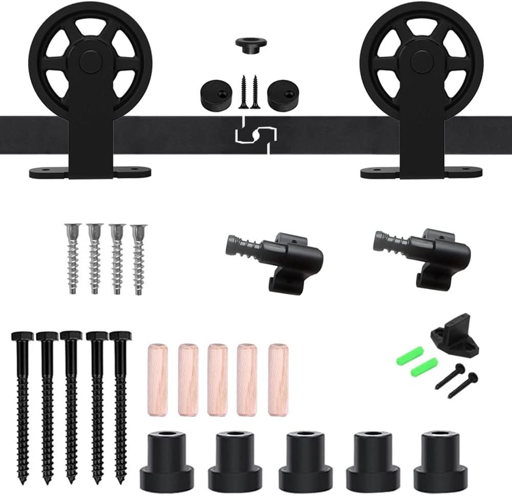 4FT-20FT Sliding Barn Door Hardware Track Single/Double Door Kit, Home/Kitchen gallery