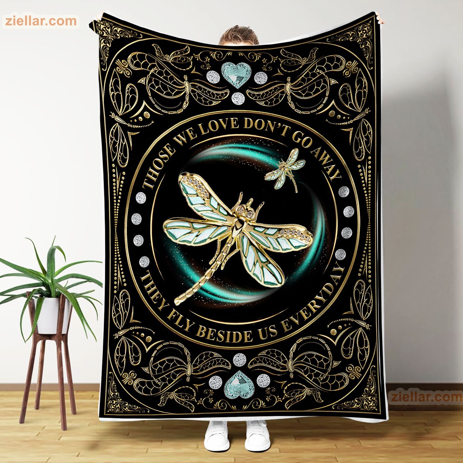 Dragonfly Memorial Fleece Blanket In Loving Memory Sympathy Gift gallery