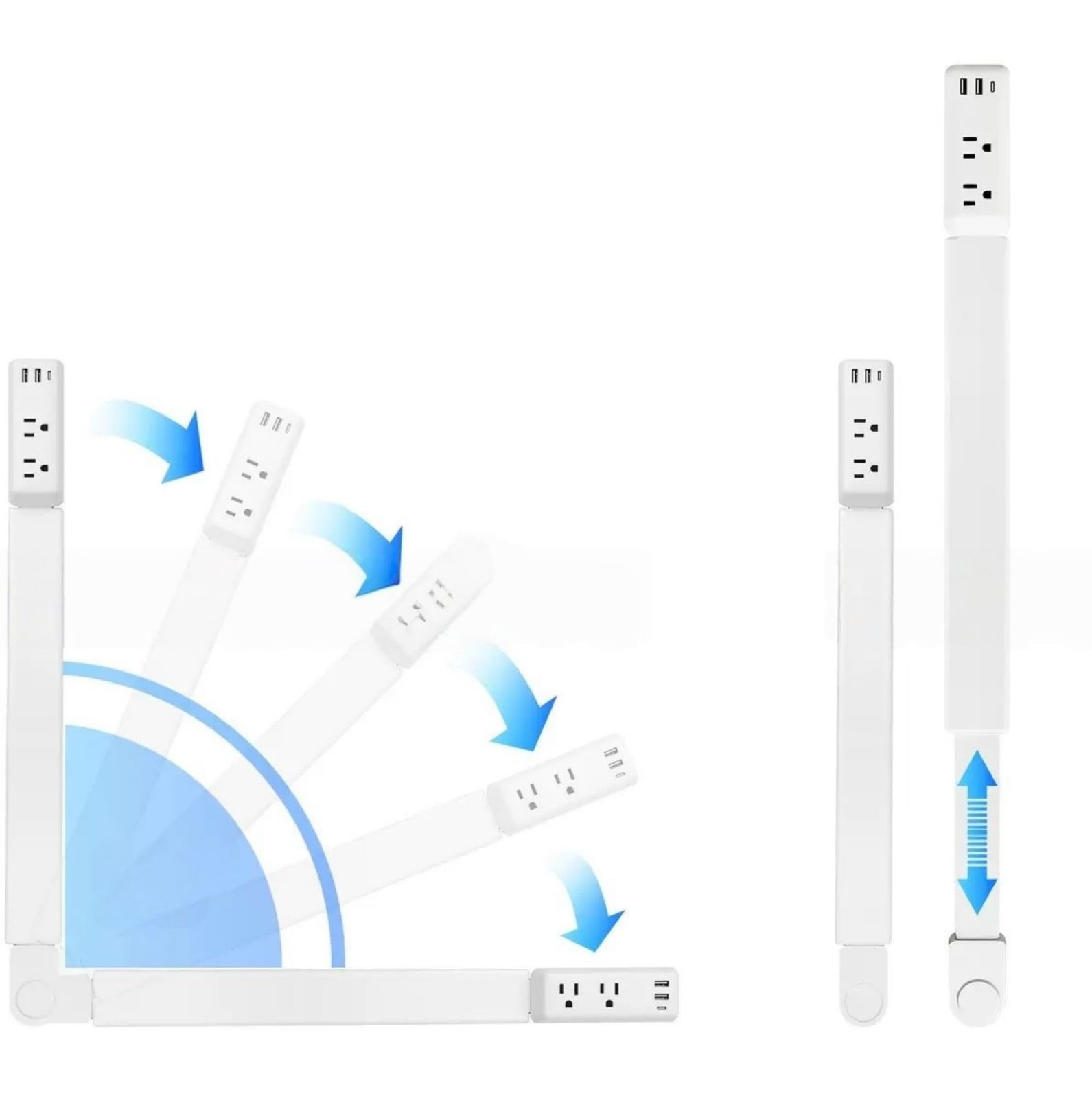 180° Rotating Electrical Outlet Extender, Vertical Power Socket Expander, 2 AC & gallery
