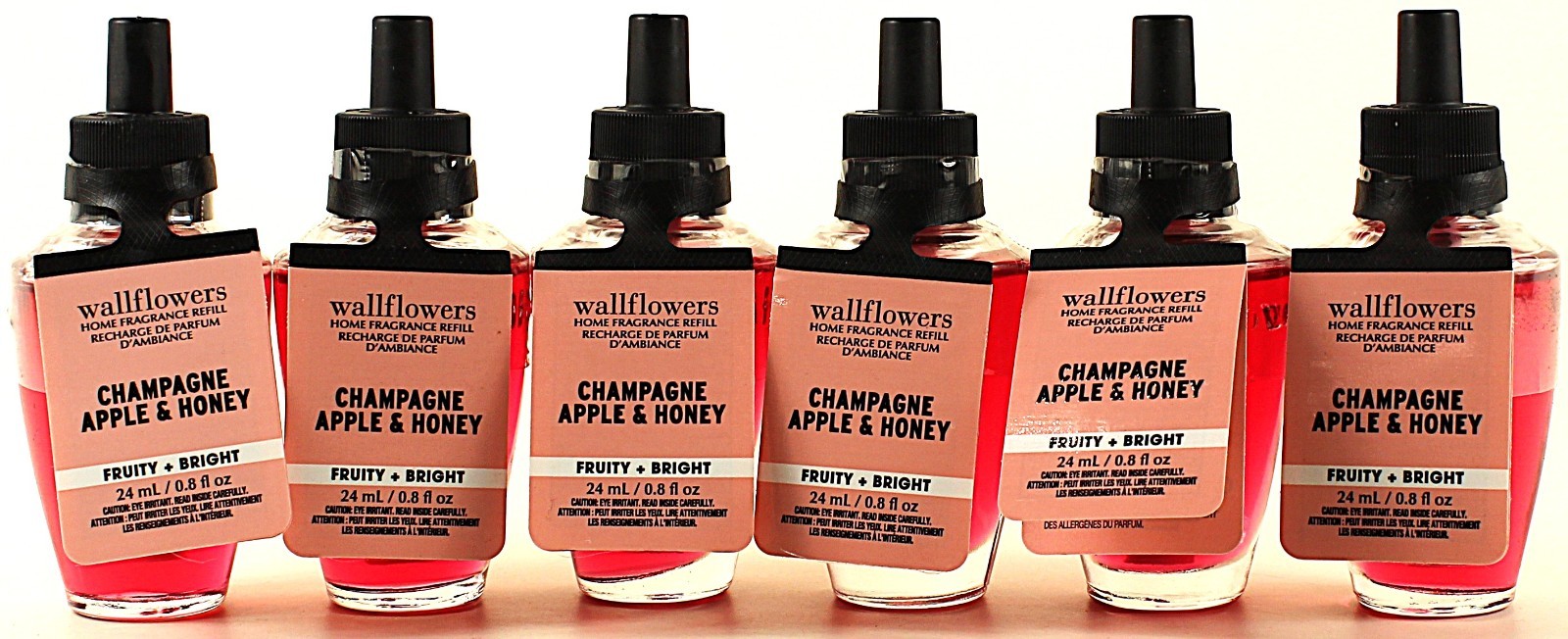 QTY 6 - Bath & Body Works CHAMPAGNE APPLE & HONEY Wallflowers Home Oil Refills gallery