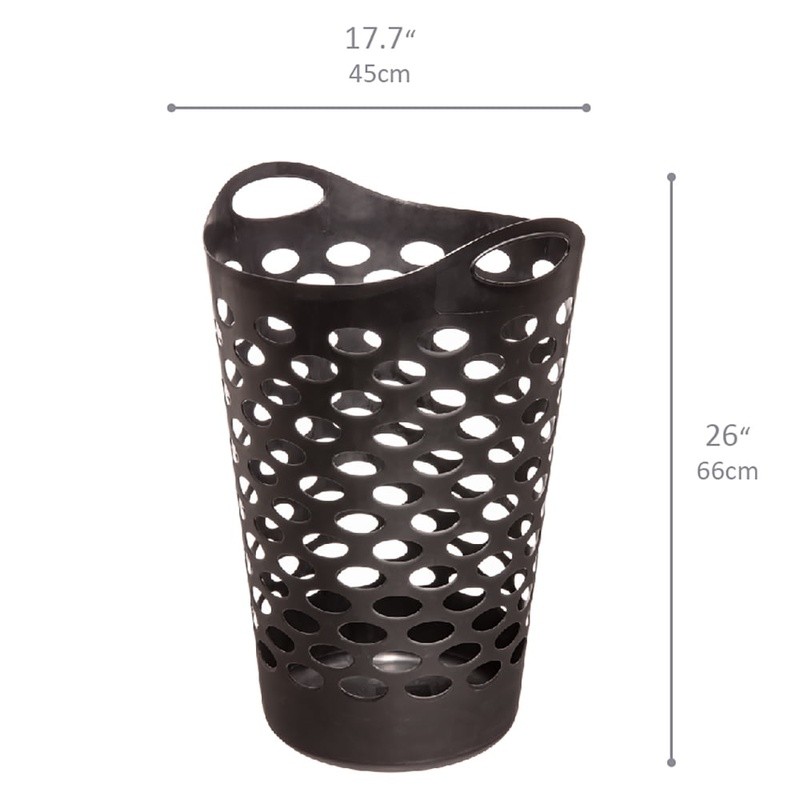 Flexible Laundry Hamper W/ Carrying Handles Ventilation Holes Round Basket New gallery