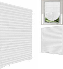 MALOKI Temporary Window Blinds, Pleated Shades Cordless Fabric Light Filtering B