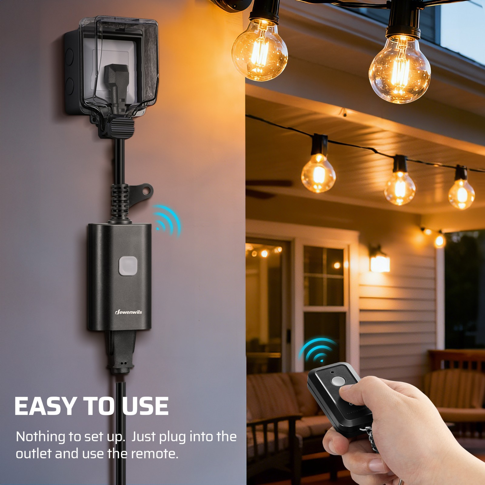 DEWENWILS Outdoor Remote Control Outlet, Weatherproof for Lights Outdoor, 100FT gallery