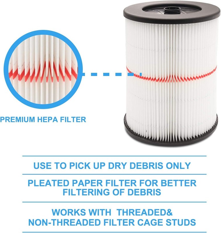 Replacement Shop Vac Filter for Sears Craftsman 5+ 6 8 12 16 gallon Wet Dry Vac gallery