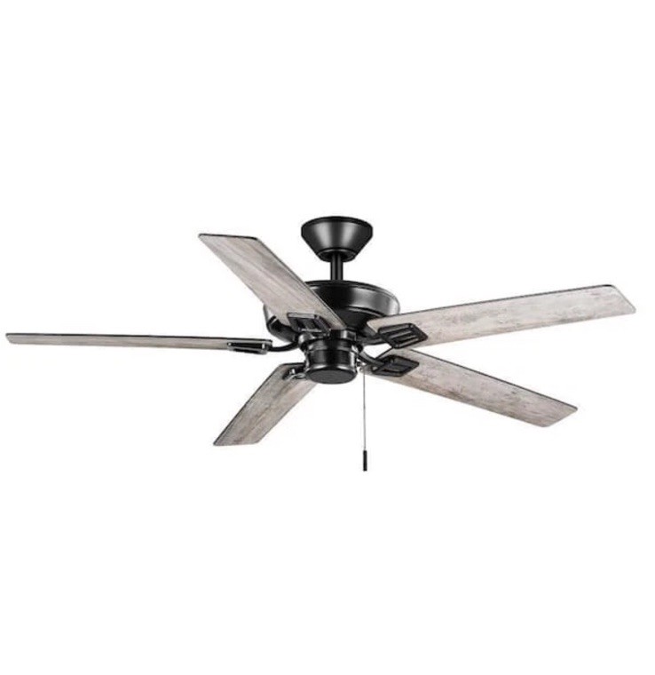 Hampton Bay 52193 Bayfield 52" Indoor Matte Black Dry Rated Downrod Ceiling Fan gallery