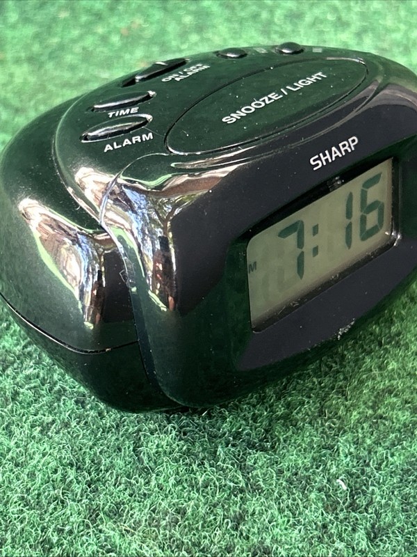 Sharp LCD Digital Alarm Clock, Black, SPC500A Easy to See Blue LCD Display gallery
