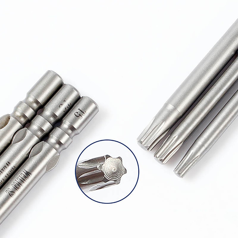 Solid Torx Spanner T1-T15 Round Shank 4mm Magnetic Torx Screwdriver Bits S2 Bit gallery