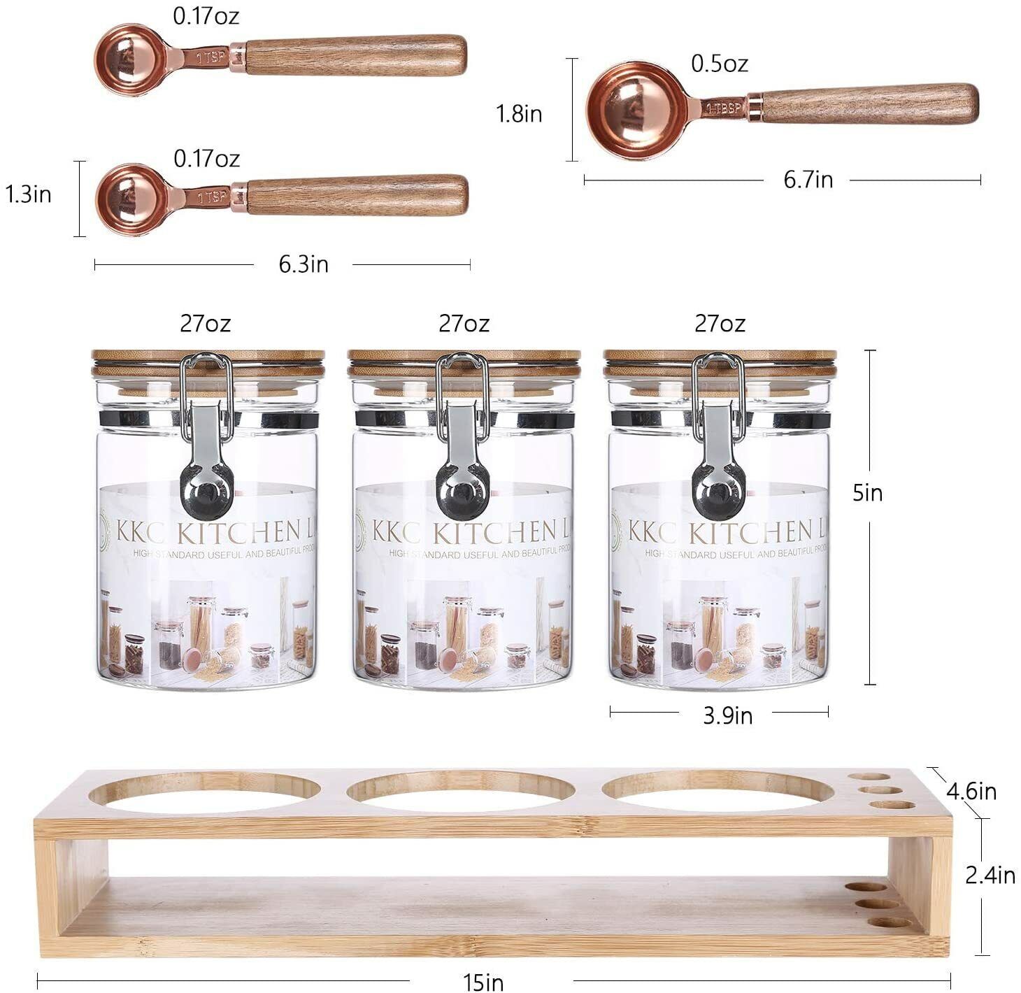 Kitchen Glass Storage Jars Containers with Airtight Lids 27 Fluid-oz(0.84 quart) gallery