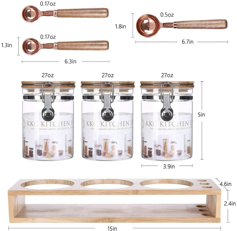 Kitchen Glass Storage Jars Containers with Airtight Lids 27 Fluid-oz(0.84 quart) gallery