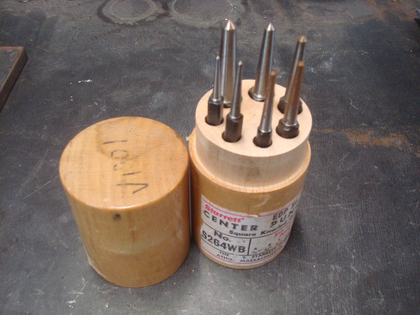 Vintage Starrett Center Punch Set (7) S264WB Square Grip 1/16" - 1/4" Free Ship! gallery
