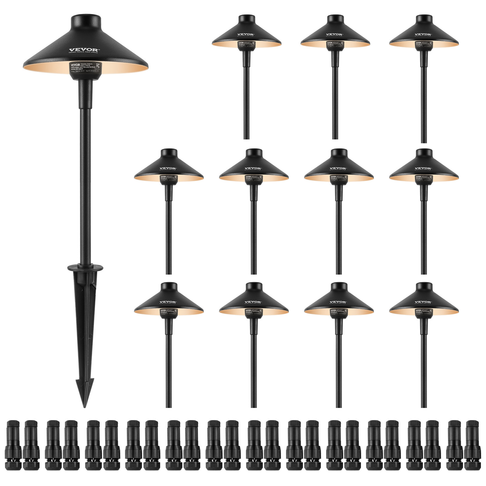 VEVOR 12 Pack Low Voltage Landscape Path Lights 12-24V Outdoor LED Pathway Light gallery