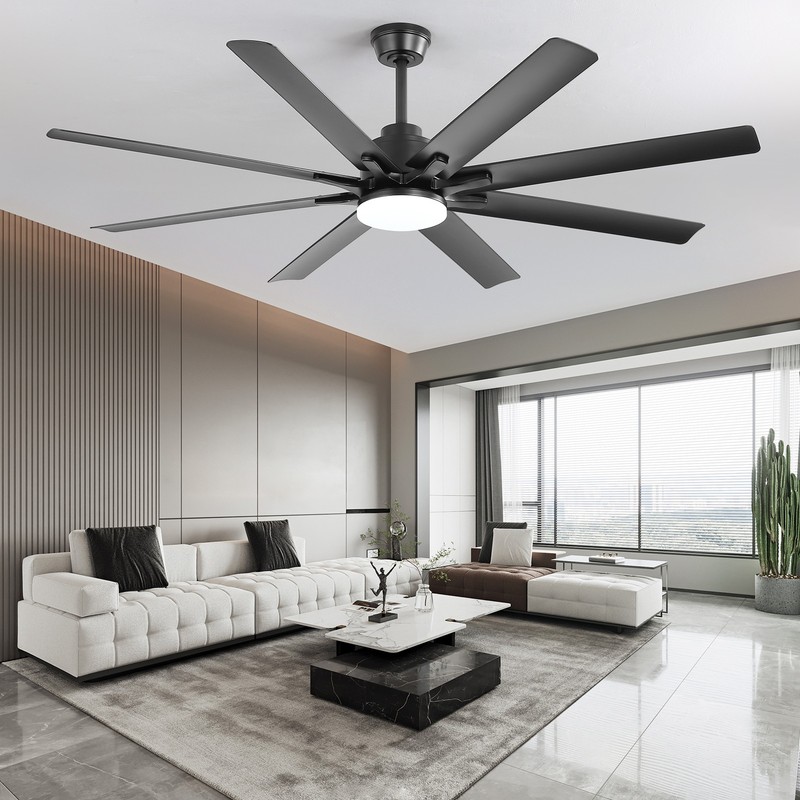 52'' Modern 8 Blade Ceiling Fan with Downrods for Home or Commercial Living Room gallery