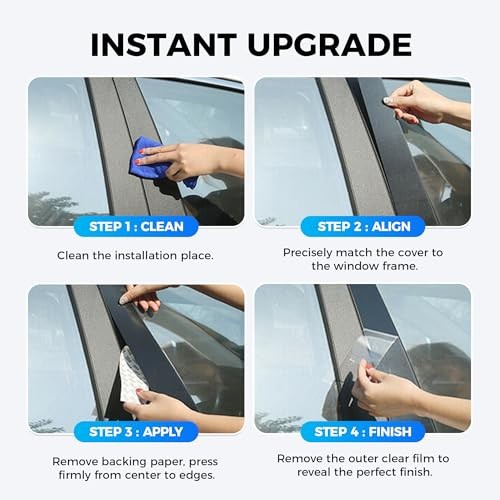 Car Auto Side Door Window Pillar Posts Cover Trim Accessories,6 Pcs Pillar gallery