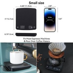 BOMATA Coffee Scale w/Auto Timer for Espresso and Pour Over Coffee, 2kg/0.1g