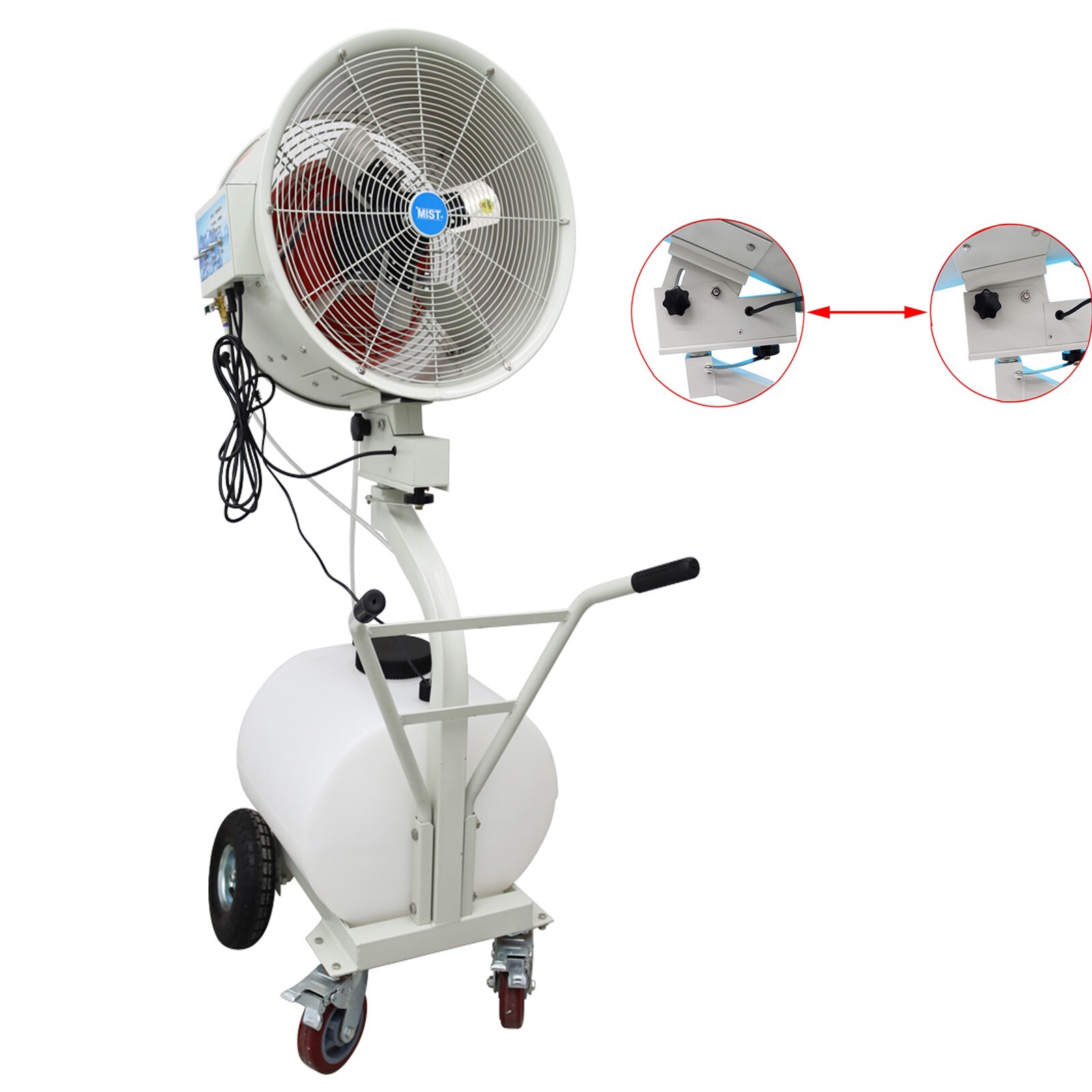 Oscillating Misting Cooling Spray Fan Industrial Humidifying Fan 560m3/min 60L gallery