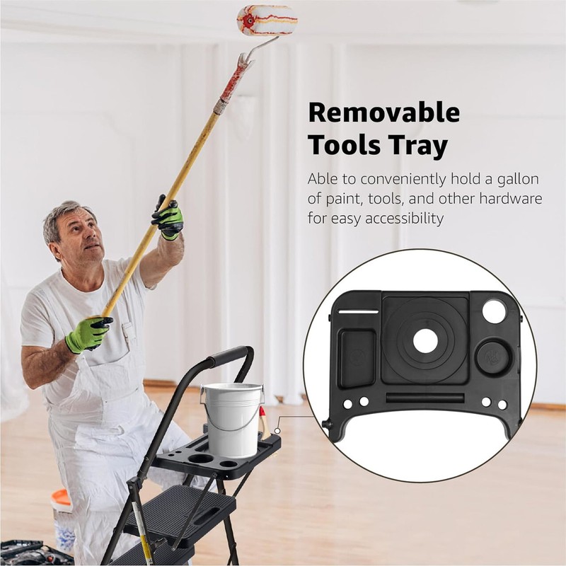 4 Step Folding Ladder with Tool Platform Non-Slip gallery