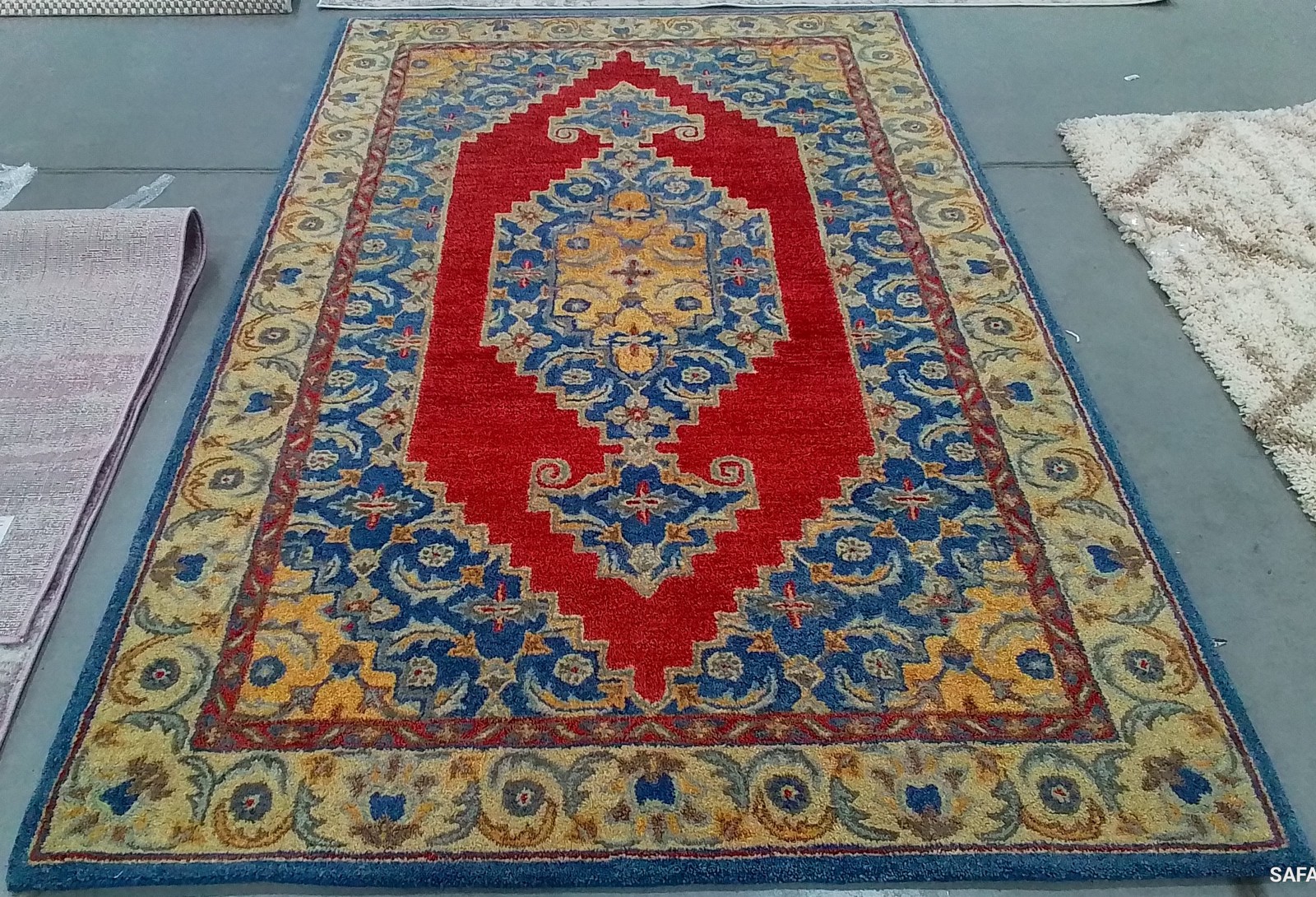 BLUE / RED 5'-0" x 8'-0" Back Stain Rug, Reduced Price 1172798023 AT505M-5 gallery