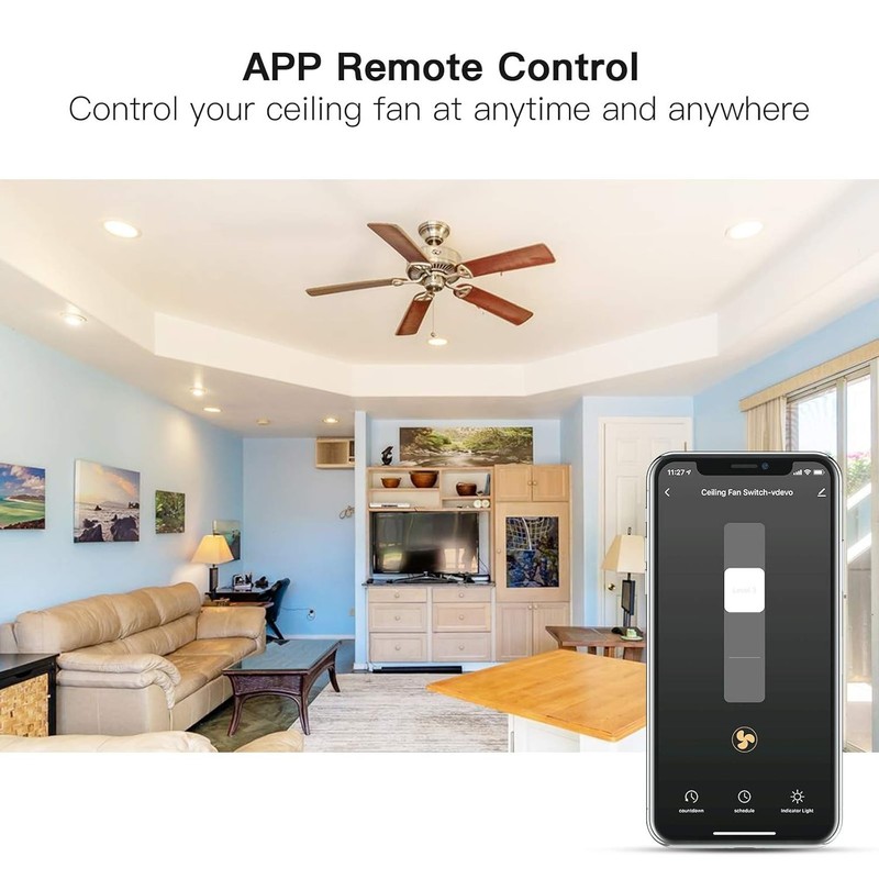 Smart Ceiling Fan Switch 2pk, Alexa Voice Control, 4 Speed Wall Mount, No Hub gallery