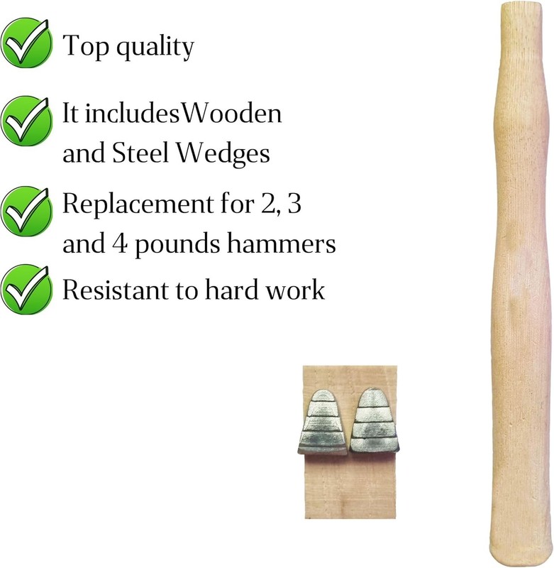 1 pack Wood Sledge hammer handle replacement for 2, 3 and 4 lb Complete Set gallery